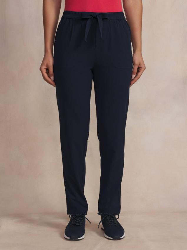 Pantalon Fluide Femme Ceinture élastiquée Marine LINNAPAN