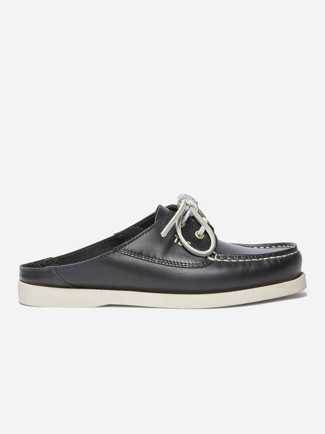 Mule Bateau Femme Cuir Marine PHELUME