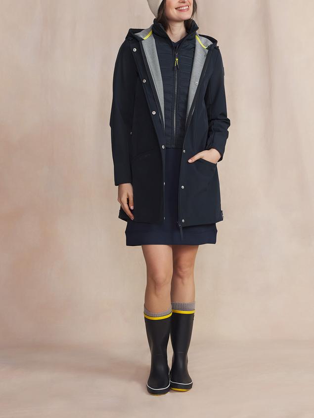 Veste Longue Femme Imperméable A Capuche Bleu FANNYLON