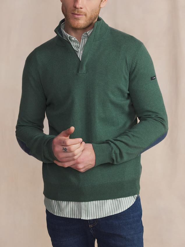 Pull Homme Col Camionneur Bleu MALIKCAM