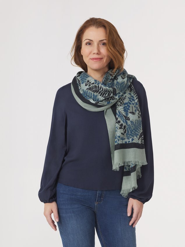 Foulard Femme Doux & Chaud Vert & Bleu CLEOFOU