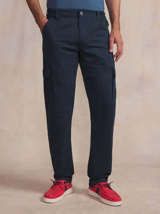 Men's Semi-Elasticated Waist Navy Trousers FUPPACOT
