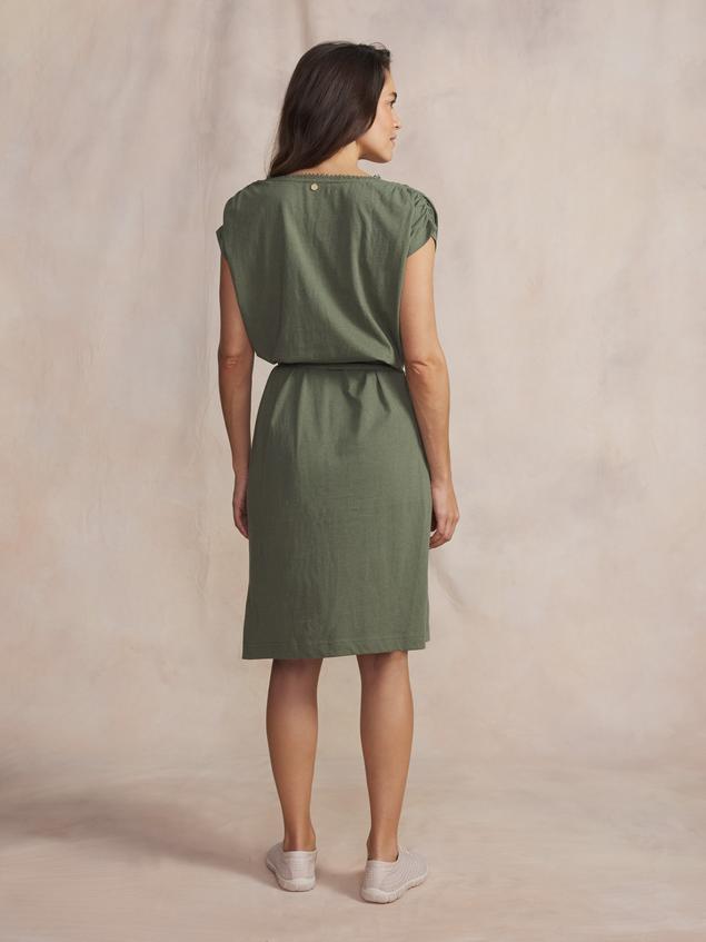 Robe courte femme kaki ADAMAROB