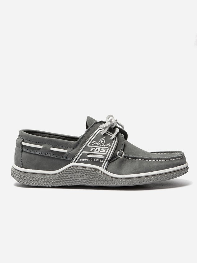 Chaussures Bateau Homme Cuir Nubuck Gris