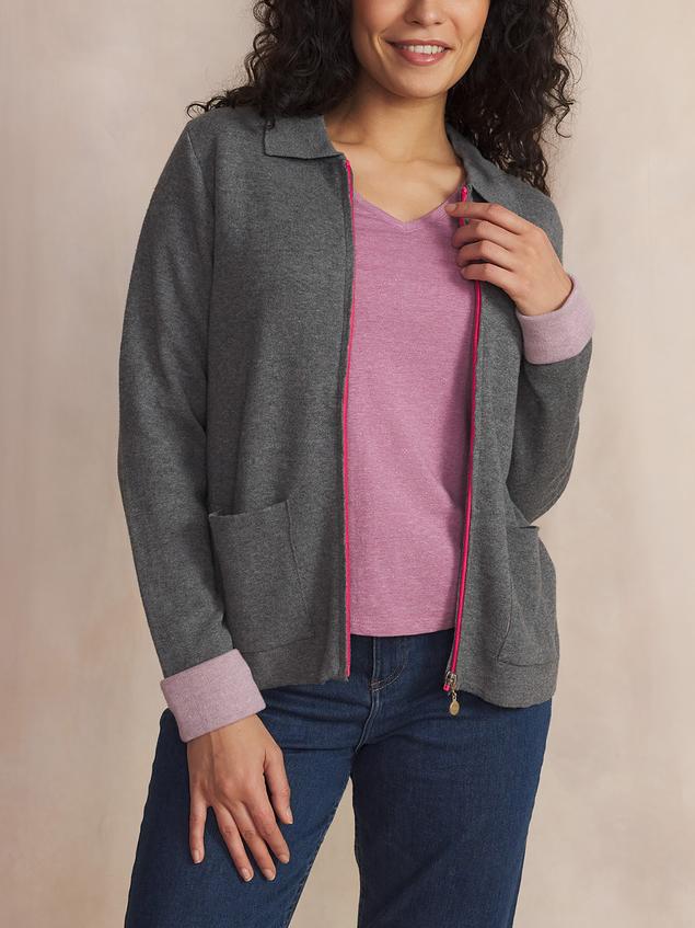 Gilet Gris Chine Manches Longues Gris PIARAGIL