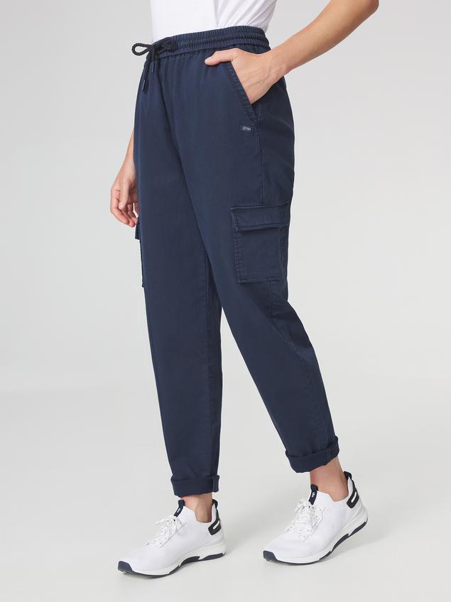 Pantalon Femme Cordon de ressérrage Taille élastiquée Marine IMMAEJOG