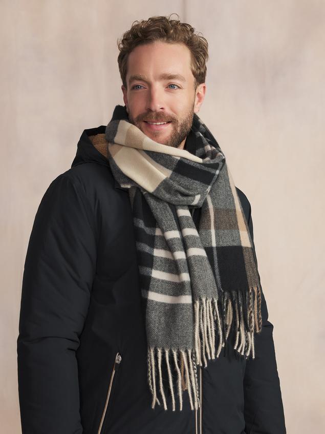 Echarpe Homme A Carreaux Marron ETHANNE