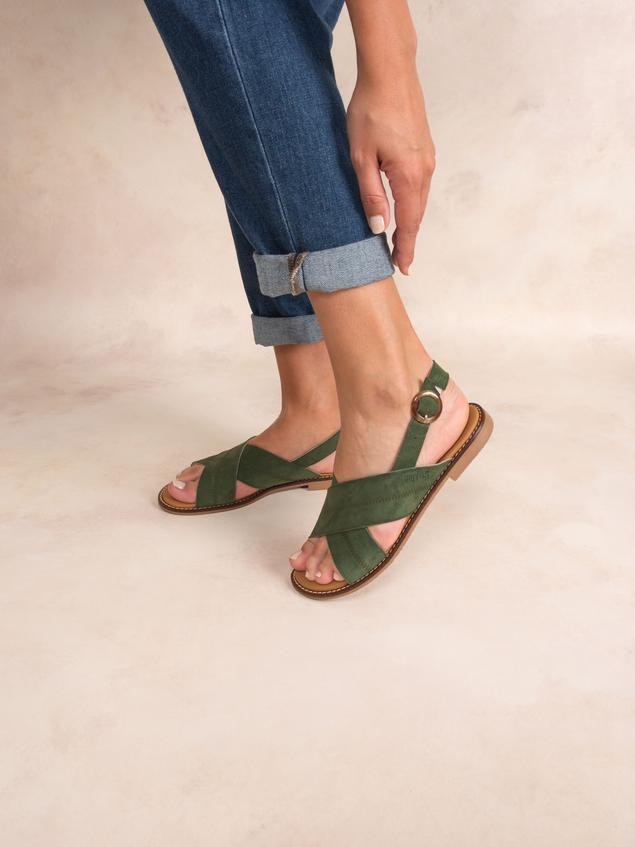 Sandales plates femme kaki ASSIANE