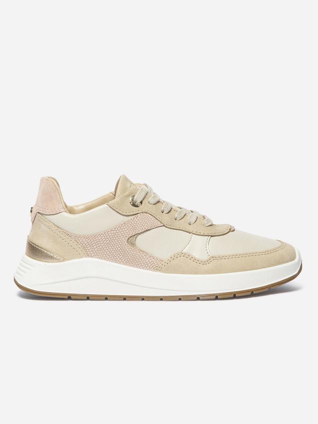 Basket Femme Cuir  Fabrication Française Rose EUGENIE