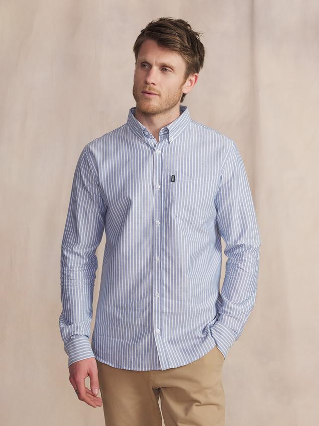 Chemise Chambray Manches Longues Bleu RHAVICHE