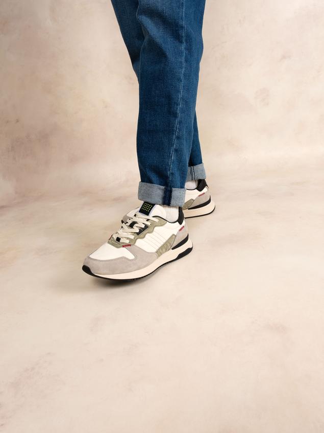Men's running shoes Off-White and Khaki DYTTIKO