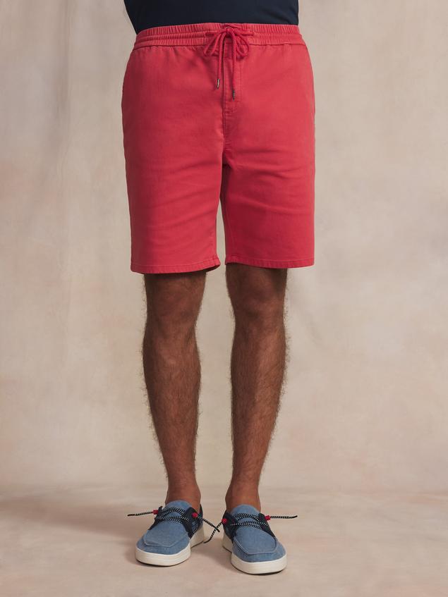 Bermuda homme rouge Coton lin FILEPBER