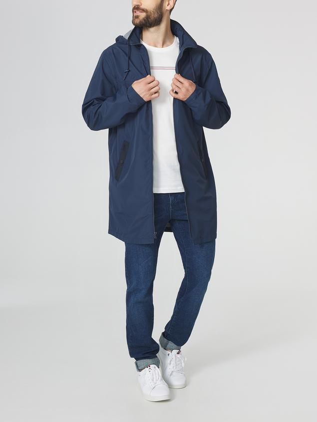 Manteau Homme Capuche Amovible Coutures Etanches Membrane Imper-respirante Marine SOLALMAN