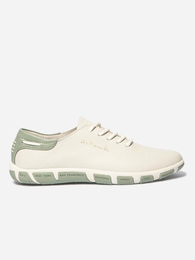 Tennis en toile femme python blanc et argile JAZARU