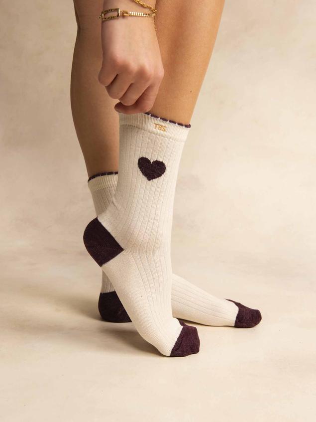 Chaussette Femme Textile Craie et Coeur LOVYSOC