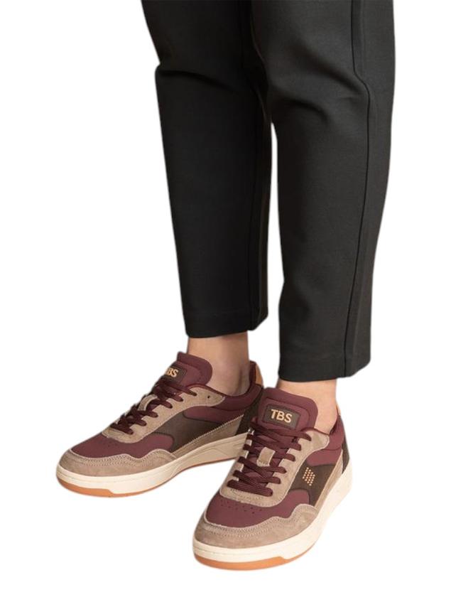 Tennis Femme Cuir Nubuck Rouge ALMERIA