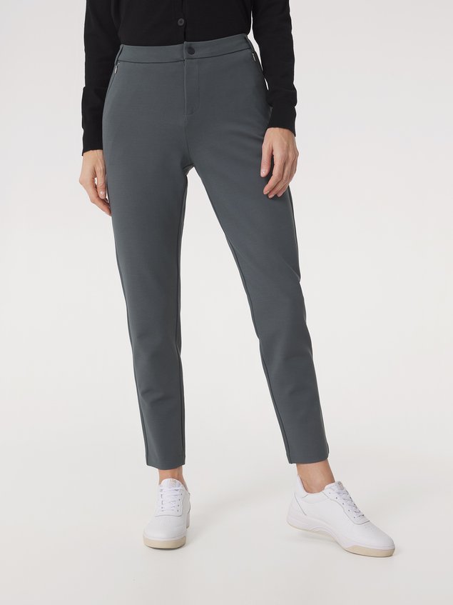 Chino Femme Stretch Poches Zippées Kaki SILVIPAN