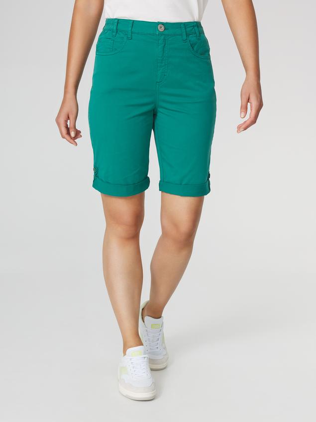 Bermuda Femme Ceinture Semi-élastiquée Vert SANTAMID