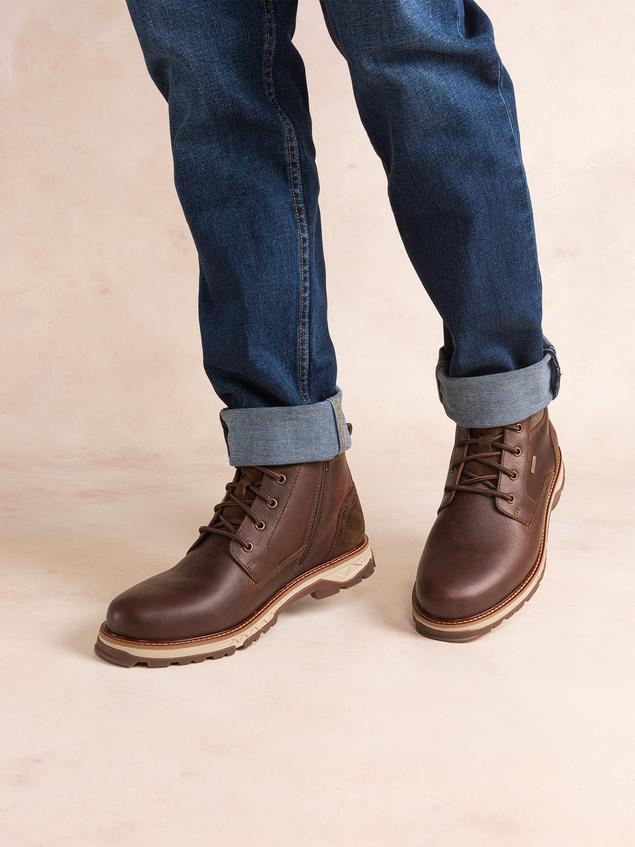 Boots Homme Membrane Imperméable Cuir Marron MONTDOR