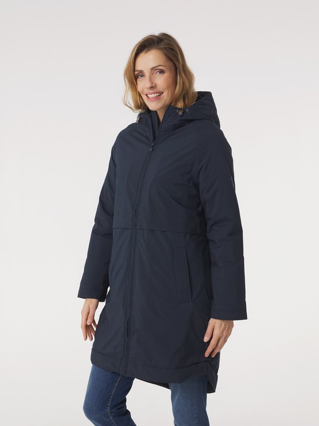 Manteau Long Femme Imperméable A Capuche Marine SUSANLON