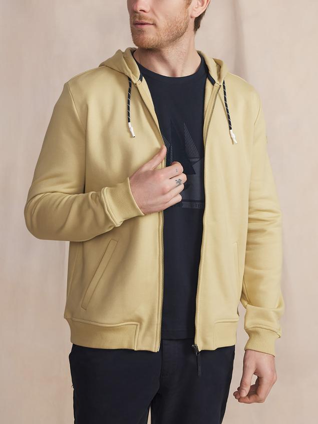 Sweat zippé Manches Longues Beige JULINZIP