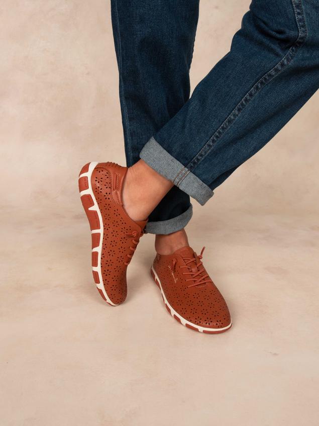 Tennis en cuir femme canelle JAZFLOR