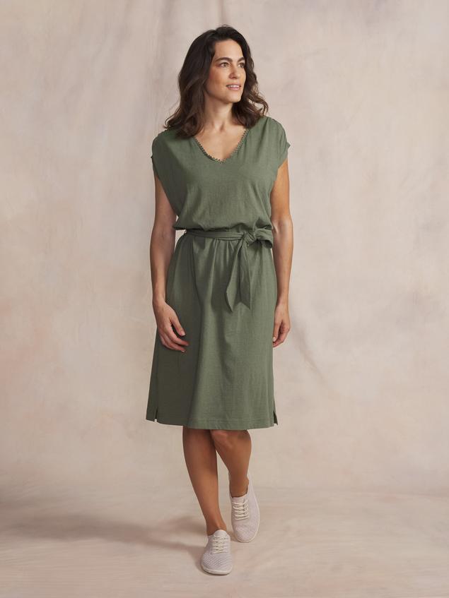 Women's short dress Khaki ADAMAROB