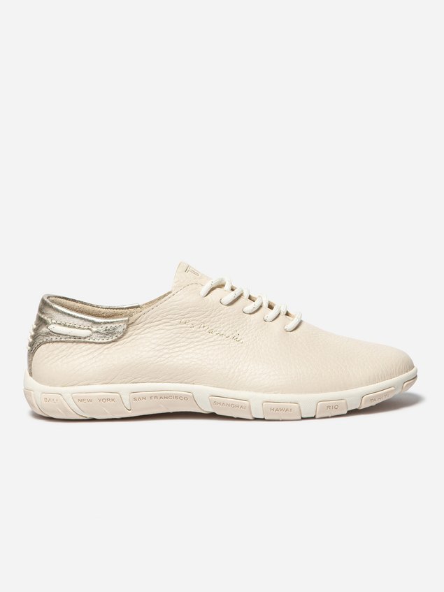 Tennis Femme Confort Cuir Beige