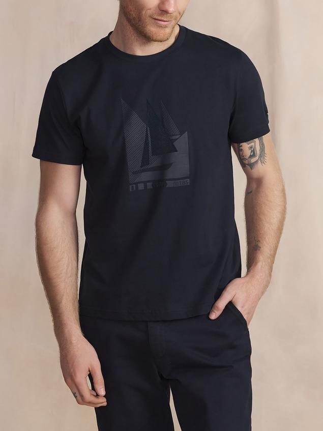 T-Shirt Marine Manches Courtes Bleu OMARITEE