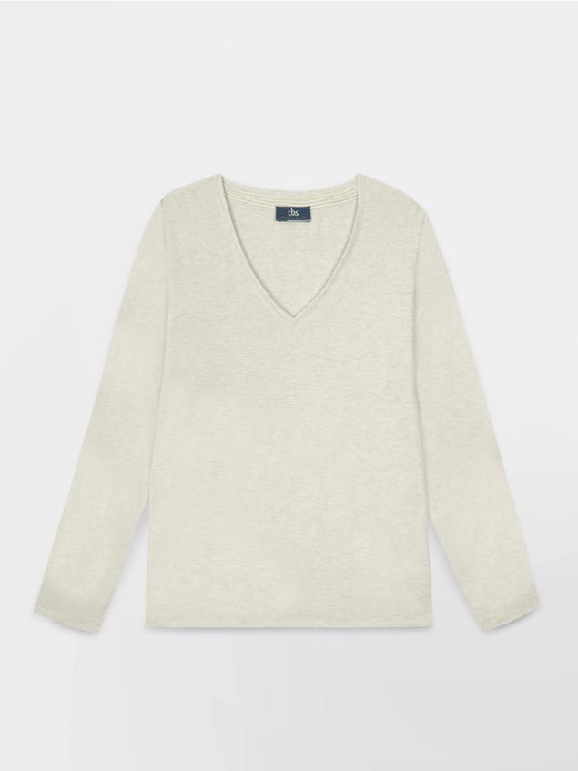 Tee Shirt Femme Manche Longues Coton Blanc ADINALON
