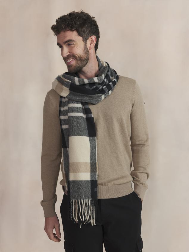 Echarpe Homme A Carreaux Marron ETHANNE
