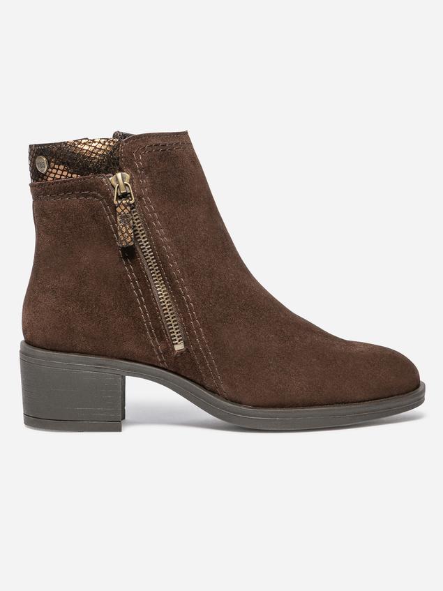 Boots Zippées Femme Cuir Chocolat WASSILA