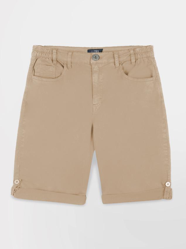 Bermuda Femme Ceinture Semi-élastiquée Beige SANTAMID