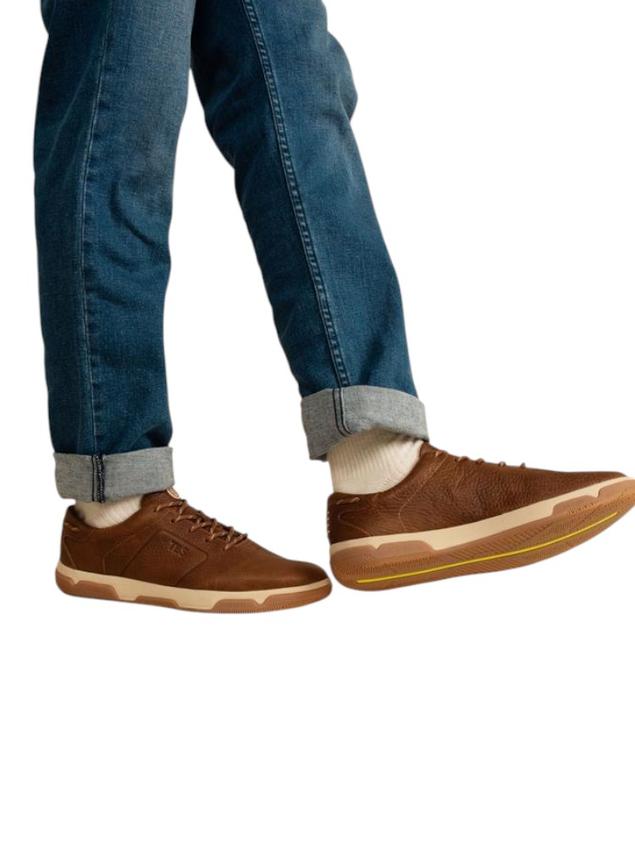 Men's leather sneakers Tobacco GEDEONE