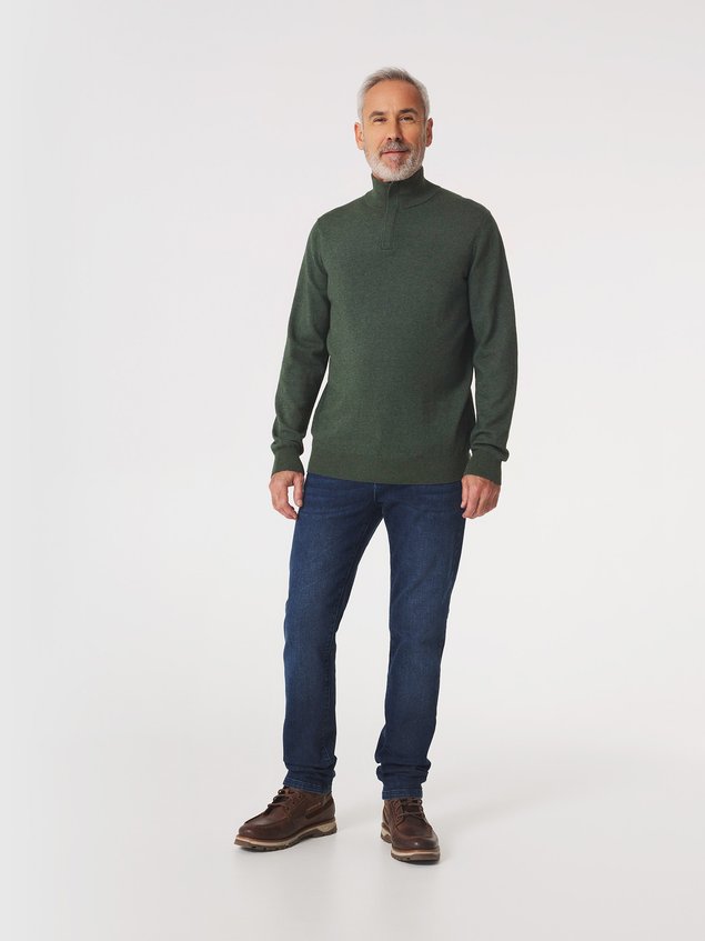 Pull Camionneur Homme Coton Laine Vert MALIKCAM