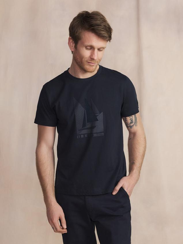 T-Shirt Manches courtes Marine Manches Courtes Bleu OMARITEE