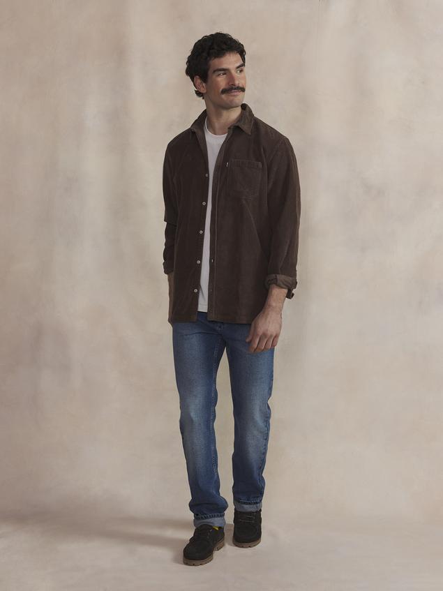 Chemise Homme Coton Brun MAEROCHE