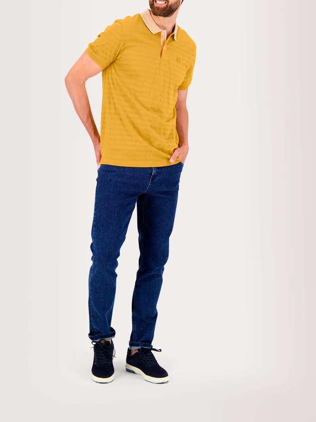 Polo Homme Manches Courtes Jersey Coton Jaune