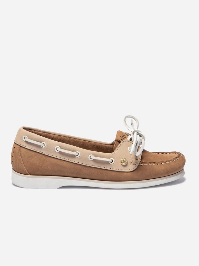 Chaussures Bateau Femme Cuir Marron