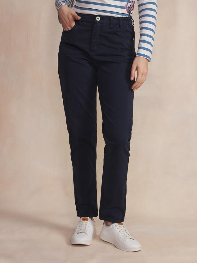 Pantalon Femme Stretch Ceinture Elastiquée Marine NATTYPOC