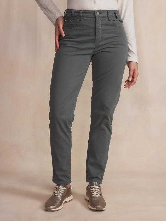 Pantalon Femme Stretch Ceinture Elastiquée Vert Sapin NATTYPOC