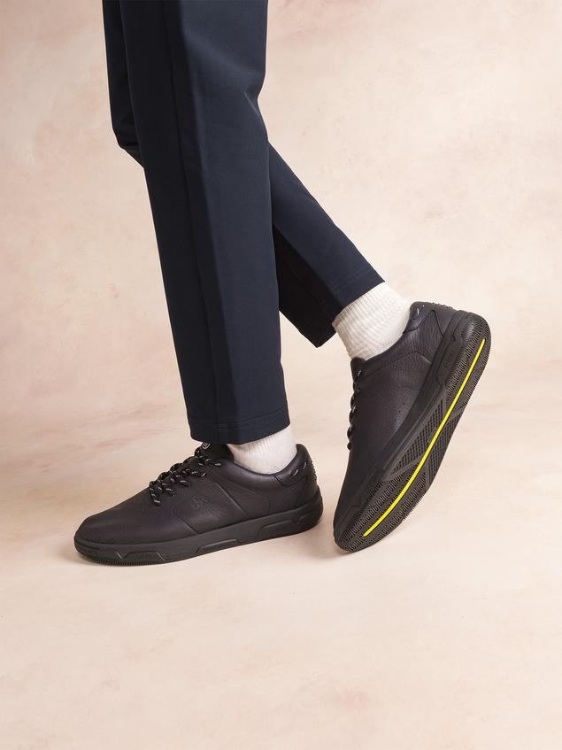 Baskets Homme Cuir Sans Couture Marine GEDEONE