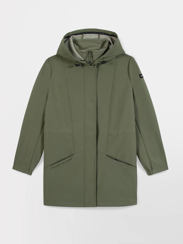 Veste Longue Femme Imperméable A Capuche Vert FANNYLON