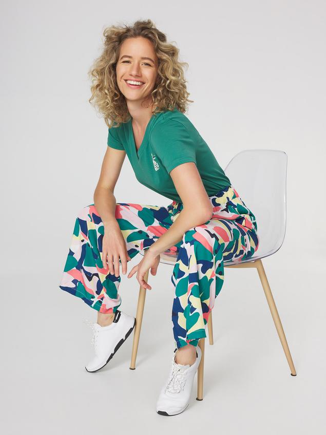 Pantalon Femme Imprimés Exclusif TBS Vert AGLEAPAN