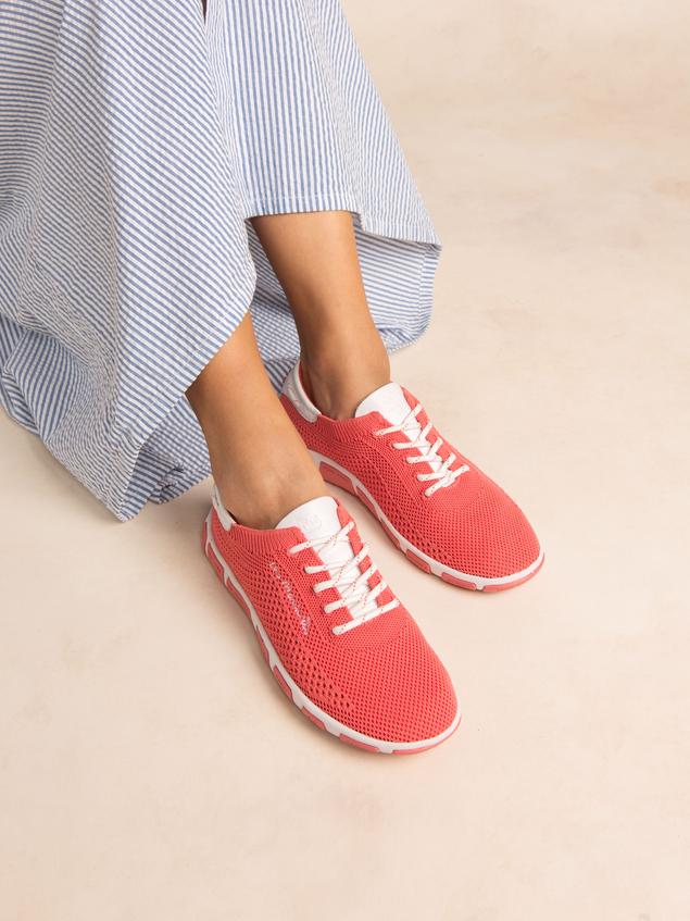 Tennis Femme Confort Textile Recyclé Rose