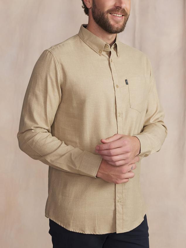 Chemise Homme Coton Flanelle Beige BERLICHE