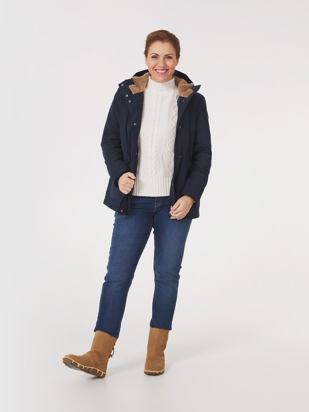 Manteau Femme Intérieur Sherpa Dessus Marine JUDITMAN