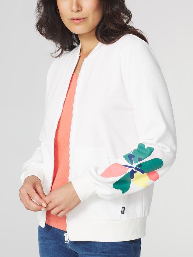 Sweat Femme Col Teddy Molleton Blanc NEYLAZIP