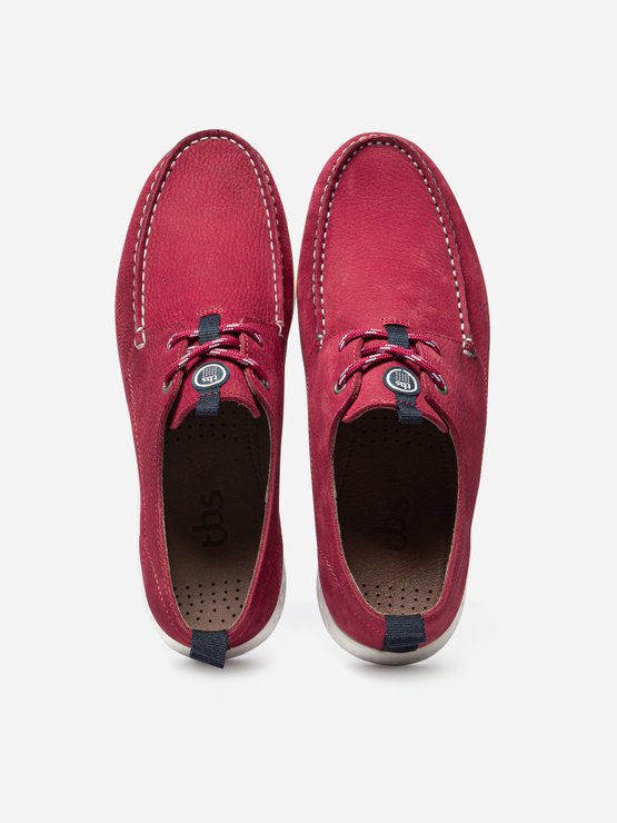 Chaussures Bateau Homme Confort Purefoam® Cuir Rouge