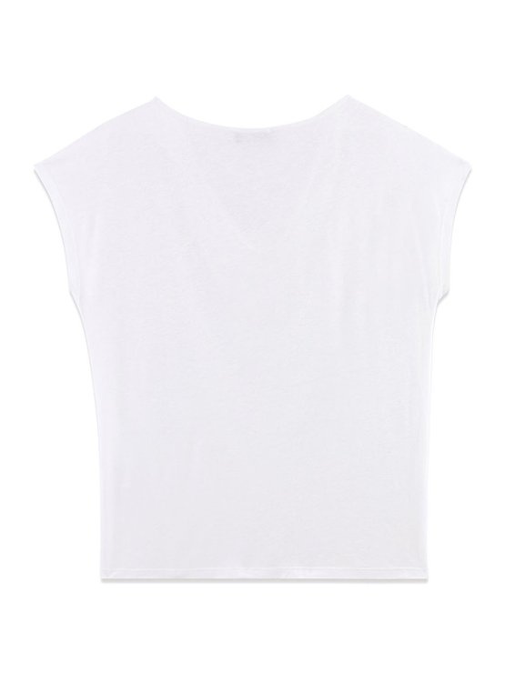 Tee-shirt Femme Fluide Pailleté Blanc